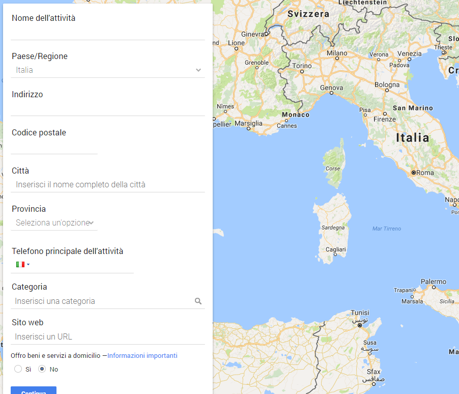 scheda iscrizione google my business