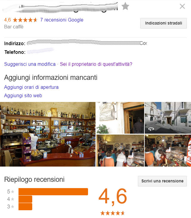 scheda google my business non rivendicata